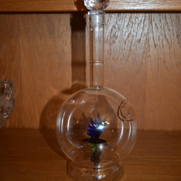 Tequila Casino Azul Hand-Blown Glass Decanter with Parrot Inside EMPTY BOTTLE - Picture 6 of 16